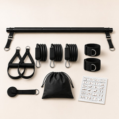 Pilates Bar Kit With 6 Resistance Bands Home Gym Fitness Training Workout Set