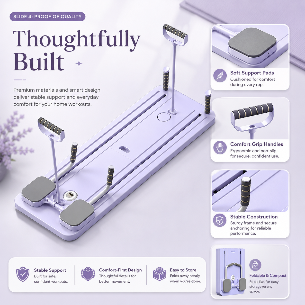 Home Pilates Board Set — Foldable Full-Body Trainer for Women