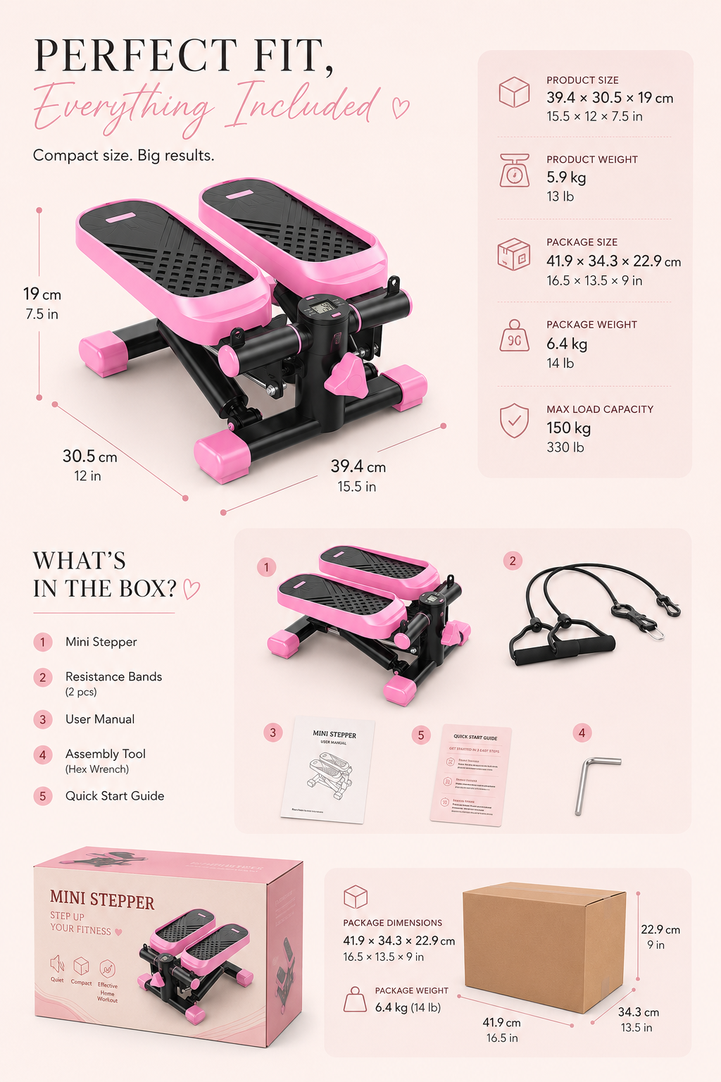Pilates Mini Stepper for Women