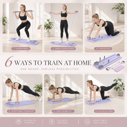 Home Pilates Board Set — Foldable Full-Body Trainer for Women